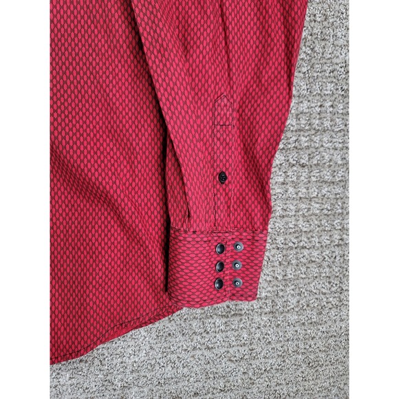 CINCH Classic Cowboy Collection Mens Red Geometric Western Shirt Pearl Snap Sz L - Picture 6 of 11